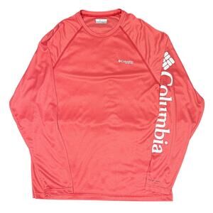 Columbia PFG Shirt Large Coral Pink Long Sleeve Mens Performance Fishing Outdoor